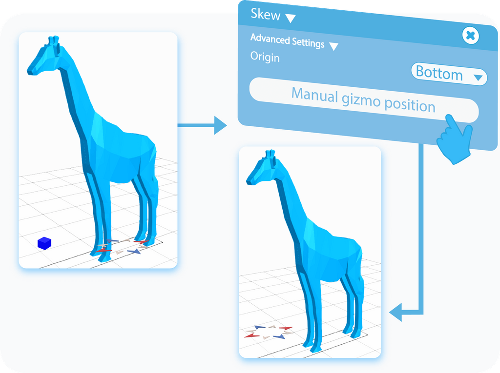 Manually customize Gizmo position of the Skew tool